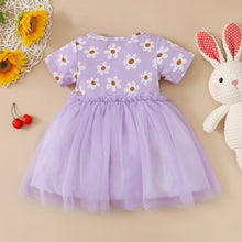 Cargar imagen en el visor de la galería, Vestido lila de margaritas con tul
