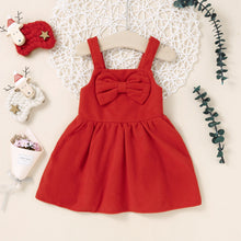 Cargar imagen en el visor de la galería, Vestido rojo polar con moño
