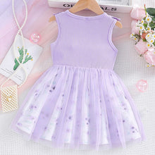 Cargar imagen en el visor de la galería, Vestido acanalado con volados, estampa de flores y tul
