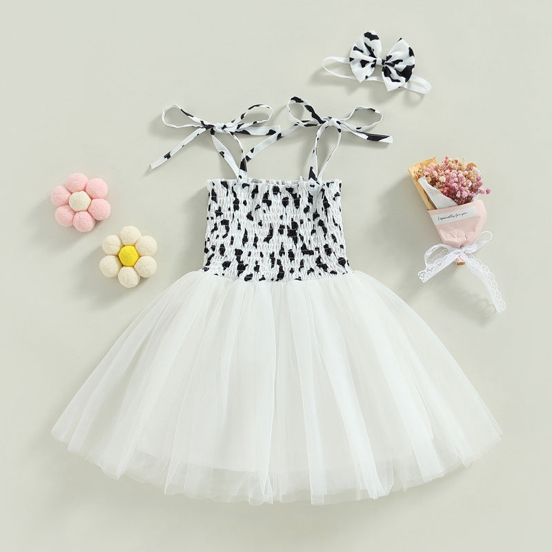 Vestido de vaca engomado con tul y vicnha