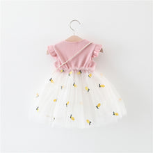 Carregar imagem no visualizador da galeria, Vestido acanalado, falda de tul con bordado y peluche de piña
