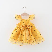Cargar imagen en el visor de la galería, Vestido con motas y volados de  tul con moño
