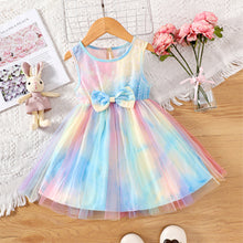 Cargar imagen en el visor de la galería, Vestido colorido con falda de tul y moño
