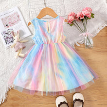 Cargar imagen en el visor de la galería, Vestido colorido con falda de tul y moño
