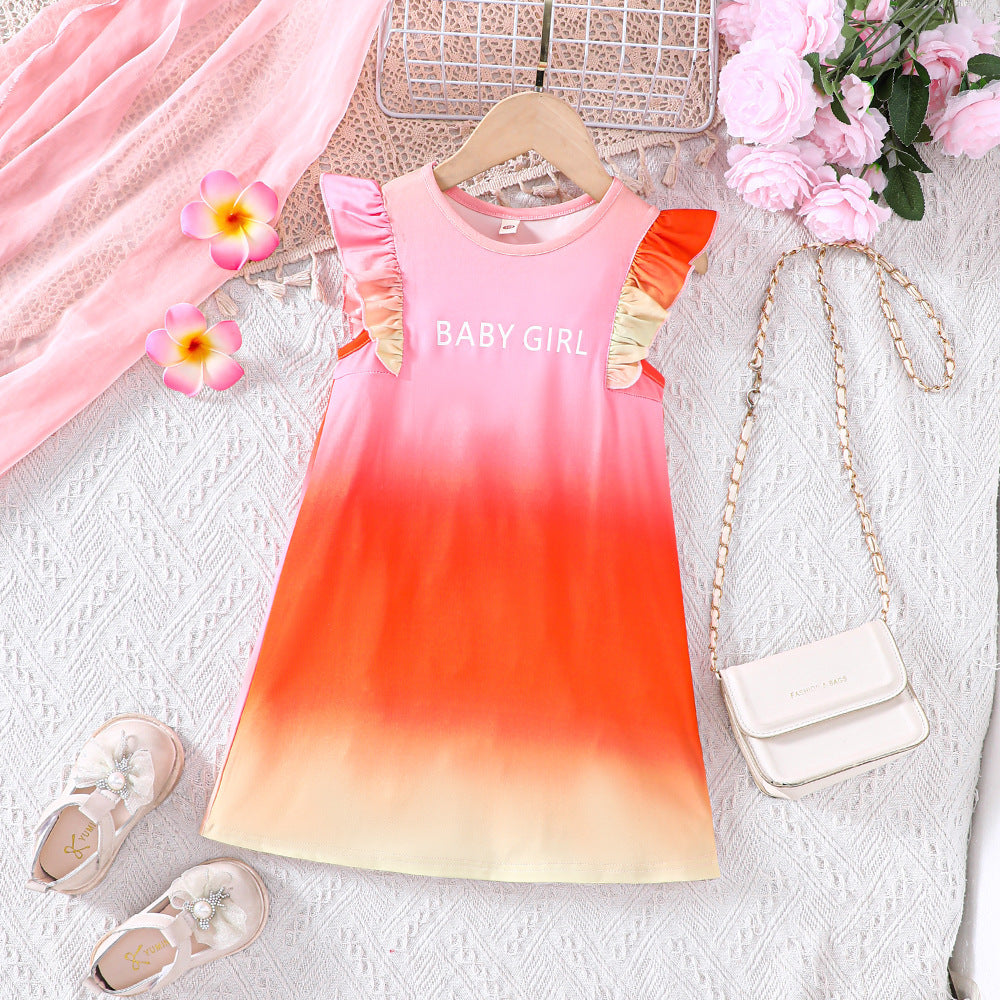 Vestido de tres colores con volados