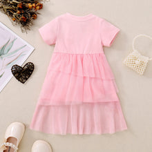 Carregar imagem no visualizador da galeria, Vestido rosa con tul escalonado
