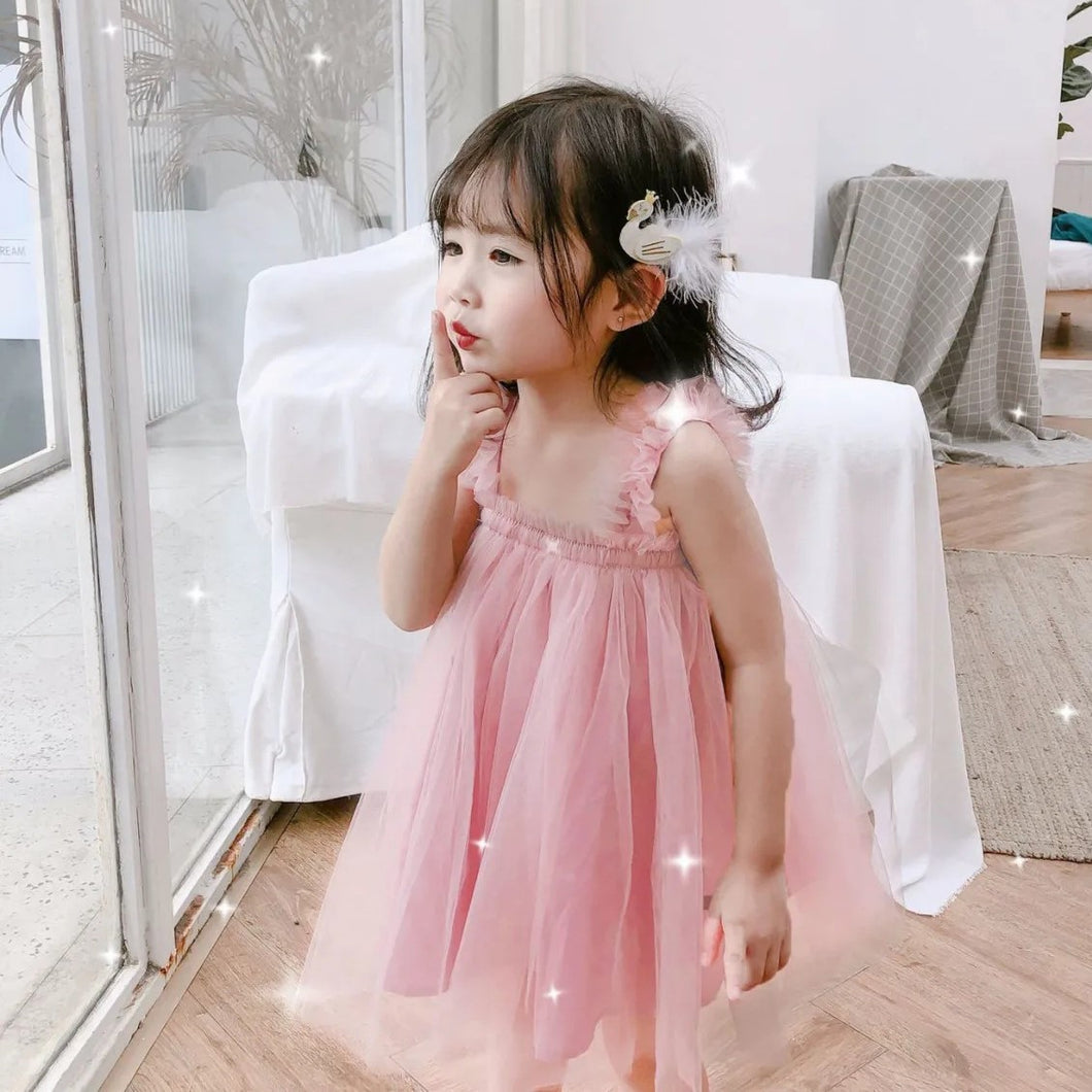 Vestido rosa viejo de tul