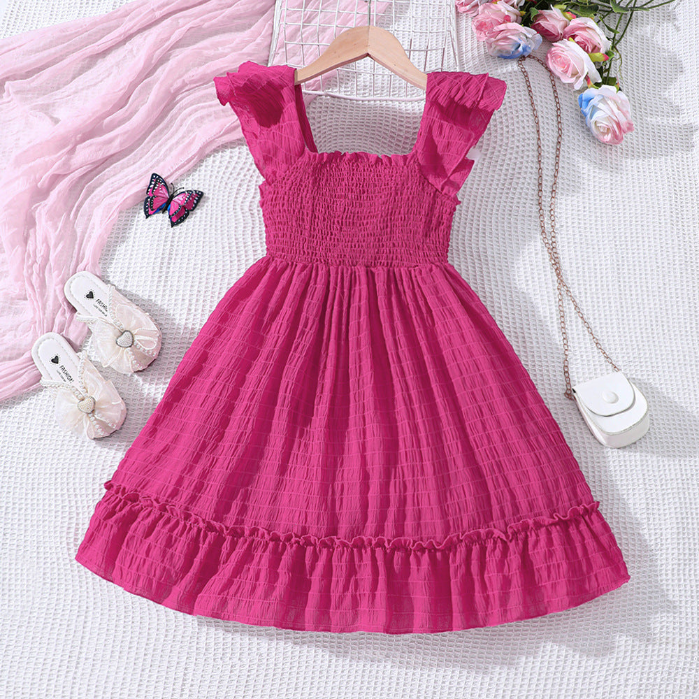 Vestido engomado con volados