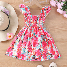 Carregar imagem no visualizador da galeria, Vestido engomado con estampas de flores
