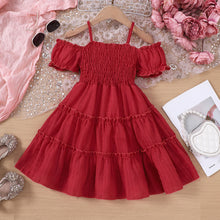 Carregar imagem no visualizador da galeria, Vestido engomado con hombro recto
