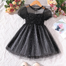 Cargar imagen en el visor de la galería, Vestido negro de tul con brillo

