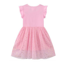 Carregar imagem no visualizador da galeria, Vestido rosa de unicornio y falda de tul  con brillo
