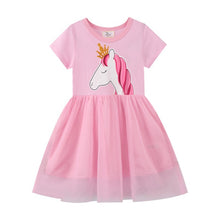 Carregar imagem no visualizador da galeria, Vestido rosa de unicornio y falda de tul
