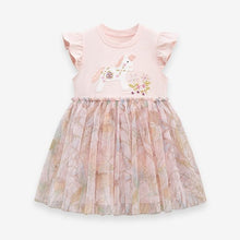 Carregar imagem no visualizador da galeria, Vestido rosa de unicornio con falda de flores
