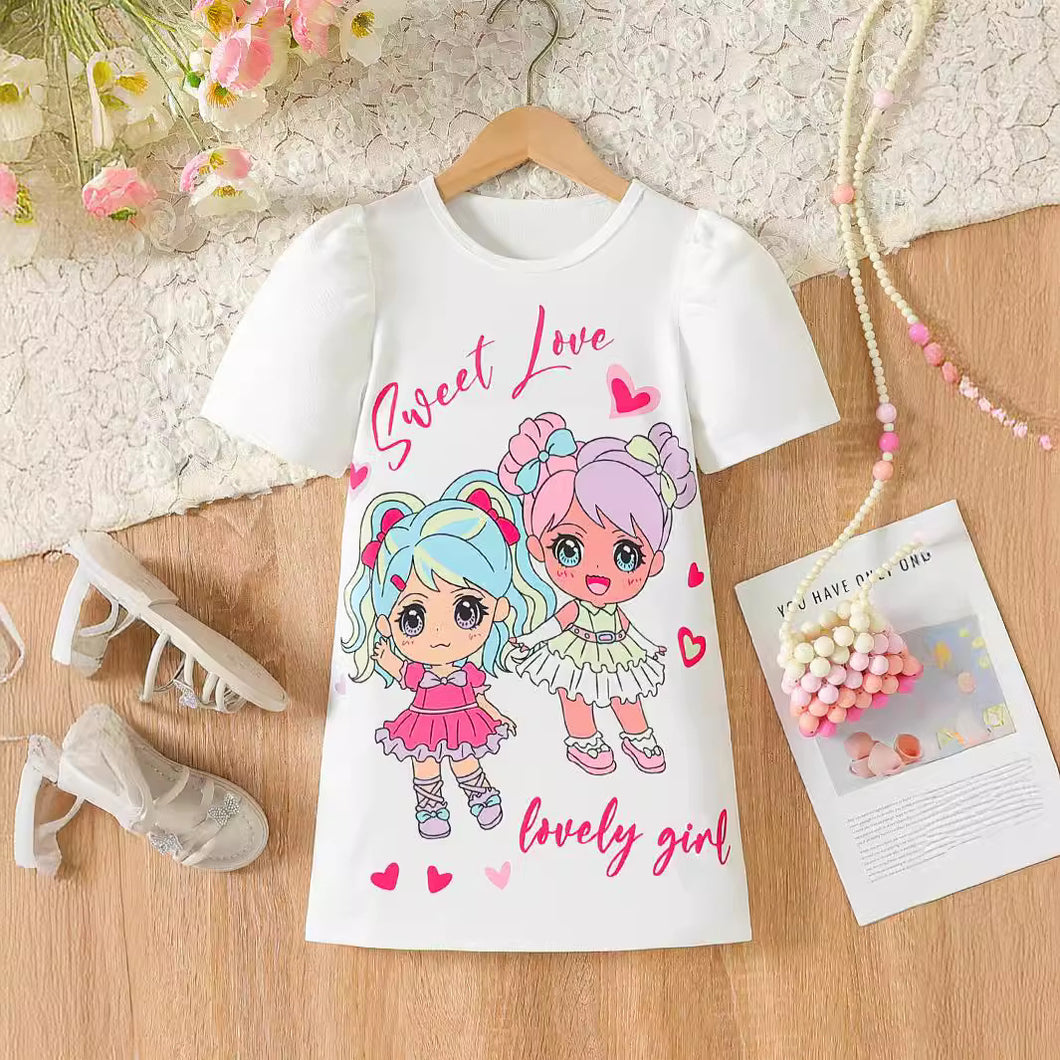 Vestido blanco con estampas de LOL