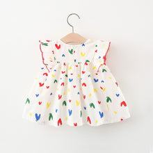 Cargar imagen en el visor de la galería, Vestido crema con estampas de corazones coloridos
