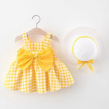 Cargar imagen en el visor de la galería, Vestido cuadrille con moño y sombrero
