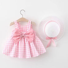 Cargar imagen en el visor de la galería, Vestido cuadrille con moño y sombrero

