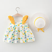 Carregar imagem no visualizador da galeria, Vestido con estampas,  alas y sombrero

