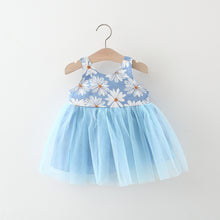 Carregar imagem no visualizador da galeria, Vestido de tul con estampas de flores y moño
