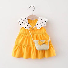 Carregar imagem no visualizador da galeria, Vestido con volados a motas y cartera
