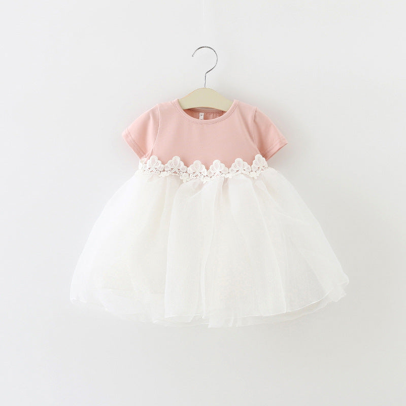 Vestido de tul con detalles broderie y moño