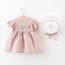 Carregar imagem no visualizador da galeria, Vestido con estampas de flores y sombrero
