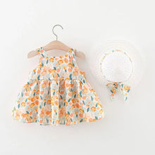 Carregar imagem no visualizador da galeria, Vestido con estampas de flores y sombrero
