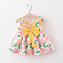 Carregar imagem no visualizador da galeria, Vestido con estampas de flores y moño

