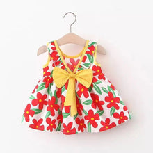 Carregar imagem no visualizador da galeria, Vestido con estampas de flores y moño
