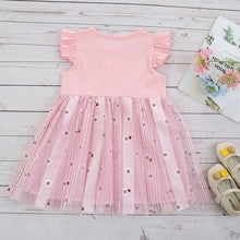 Carregar imagem no visualizador da galeria, Vestido rosa  de conejo y falda de tul con estampas
