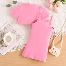 Carregar imagem no visualizador da galeria, Vestido rosa con detalles en el costado y crop
