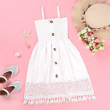 Carregar imagem no visualizador da galeria, Vestido blanco engomado con detalles de bordados en la falda
