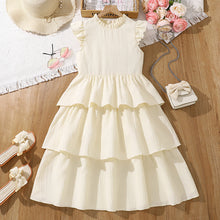 Carregar imagem no visualizador da galeria, Vestido crema con volados escalonados
