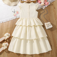Carregar imagem no visualizador da galeria, Vestido crema con volados escalonados
