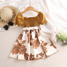 Carregar imagem no visualizador da galeria, Vestido engomado, falda con estampas de flores y cinto
