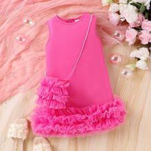 Carregar imagem no visualizador da galeria, Vestido liso con volados y cartera
