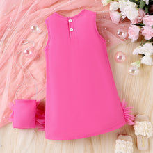 Carregar imagem no visualizador da galeria, Vestido liso con volados y cartera
