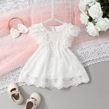 Carregar imagem no visualizador da galeria, Vestido con encajes de flores y vincha
