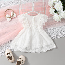 Carregar imagem no visualizador da galeria, Vestido con encajes de flores y vincha
