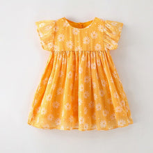Cargar imagen en el visor de la galería, Vestido amarillo con estampas de margaritas
