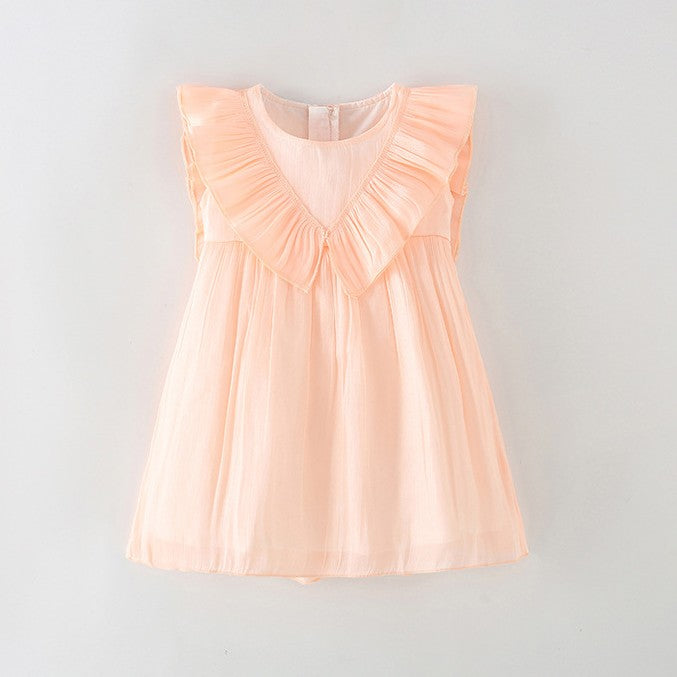 Vestido salmón con volados