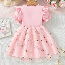 Cargar imagen en el visor de la galería, Vestido de tul con bordados flores y volados
