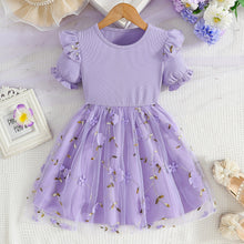 Cargar imagen en el visor de la galería, Vestido de tul con bordados flores y volados
