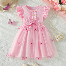 Cargar imagen en el visor de la galería, Vestido con volados y falda de tul con mariposas
