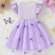 Cargar imagen en el visor de la galería, Vestido con volados y falda de tul con mariposas
