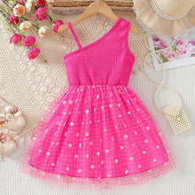 Cargar imagen en el visor de la galería, Vestido un solo hombro con moño y falda de tul
