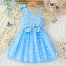 Cargar imagen en el visor de la galería, Vestido un solo hombro con moño y falda de tul
