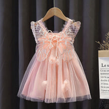 Carregar imagem no visualizador da galeria, Vestido engomado de tul con alas de mariposa
