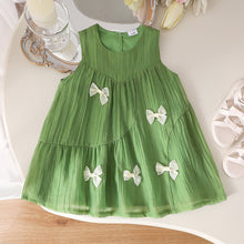 Carregar imagem no visualizador da galeria, Vestido liso con detalles de moños blanco
